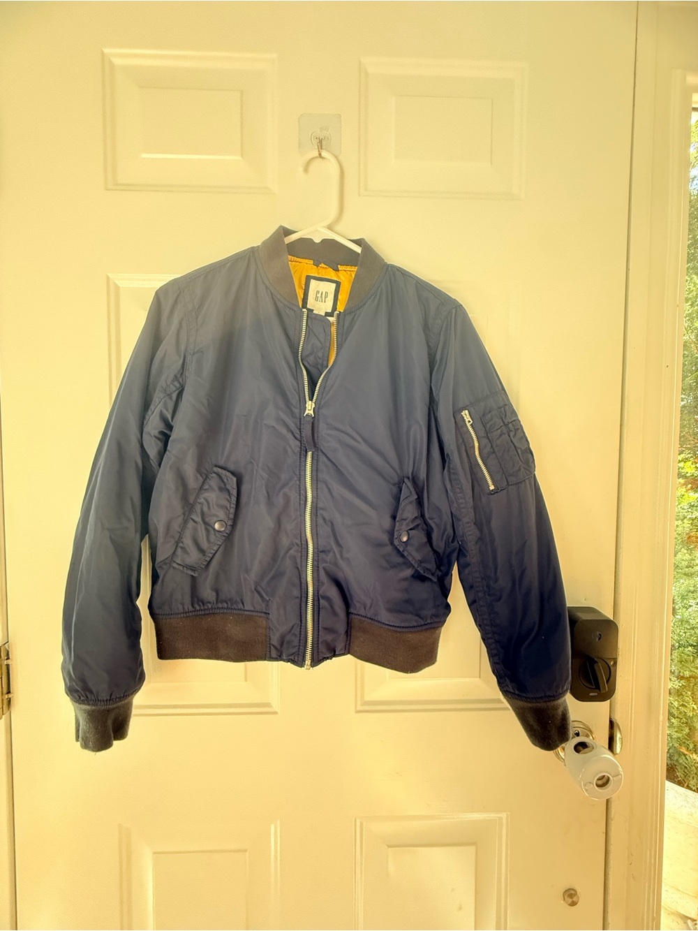GAP Men's Dark Navy Bomber Jacket with Contrast Liner